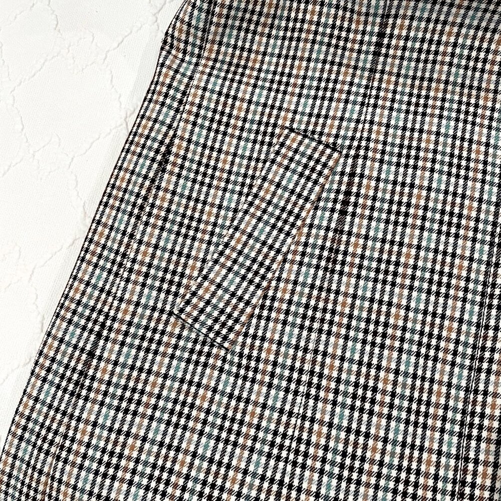 NWT Talbots Check Plaid Coat Ivory Aqua Camel Navy Brown Size 2 - Picture 5 of 7